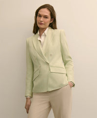 Viscose Melange Tweed Double-Breasted Jacket / Brooks Brothers Women