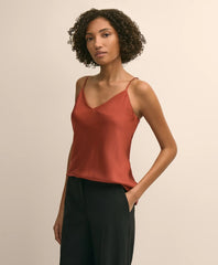 V-Neck Cami in Washable Silk Charmeuse / Brooks Brothers Women