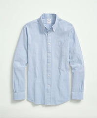 Washed Cotton Seersucker Button-Down Collar, Stripe Sport Shirt / Brooks Brothers Men