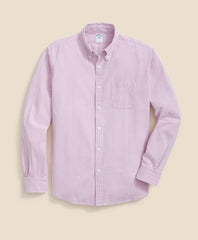 Washed Cotton Seersucker Button-Down Collar, Stripe Sport Shirt / Brooks Brothers Men
