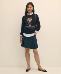 Women's Lunar New Year Merino-Wool-Blend Intarsia Crewneck Sweater / Brooks Brothers Sale