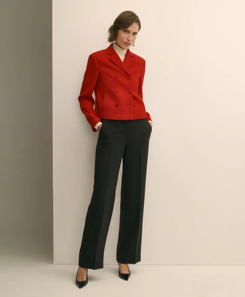 Wool Blend High-Waisted Wide-Leg Pant / Brooks Brothers Sale