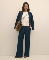 Wool Blend Hopsack Wide-Leg Pants / Brooks Brothers Sale