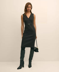 Wool Blend Horsebit-Trim Sheath Dress / Brooks Brothers Sale