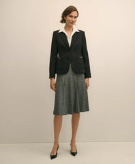 Wool-Blend Pleated Herringbone Skirt / Brooks Brothers Sale