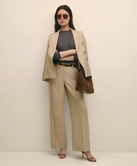 Wool-Blend Wide-Leg Pants / Brooks Brothers Sale