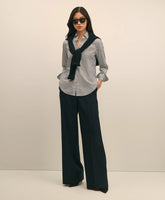 Wool Flannel High Waisted Wide-Leg Pant / Brooks Brothers Women