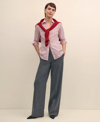 Wool Flannel High Waisted Wide-Leg Pant / Brooks Brothers Women