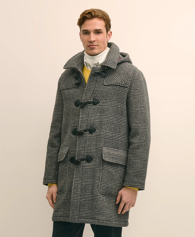 Wool Glen Plaid Duffle Coat / Brooks Brothers Sale