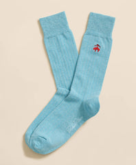 Cotton Blend Ribbed Socks with Embroidered Golden Fleece / Brooks Brothers Men