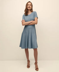 A-Line Pleated Short-Sleeve Sweater Dress / Brooks Brothers Sale