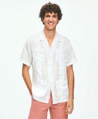 Irish Linen Short Sleeve Guayabera Shirt / Brooks Brothers Shirts