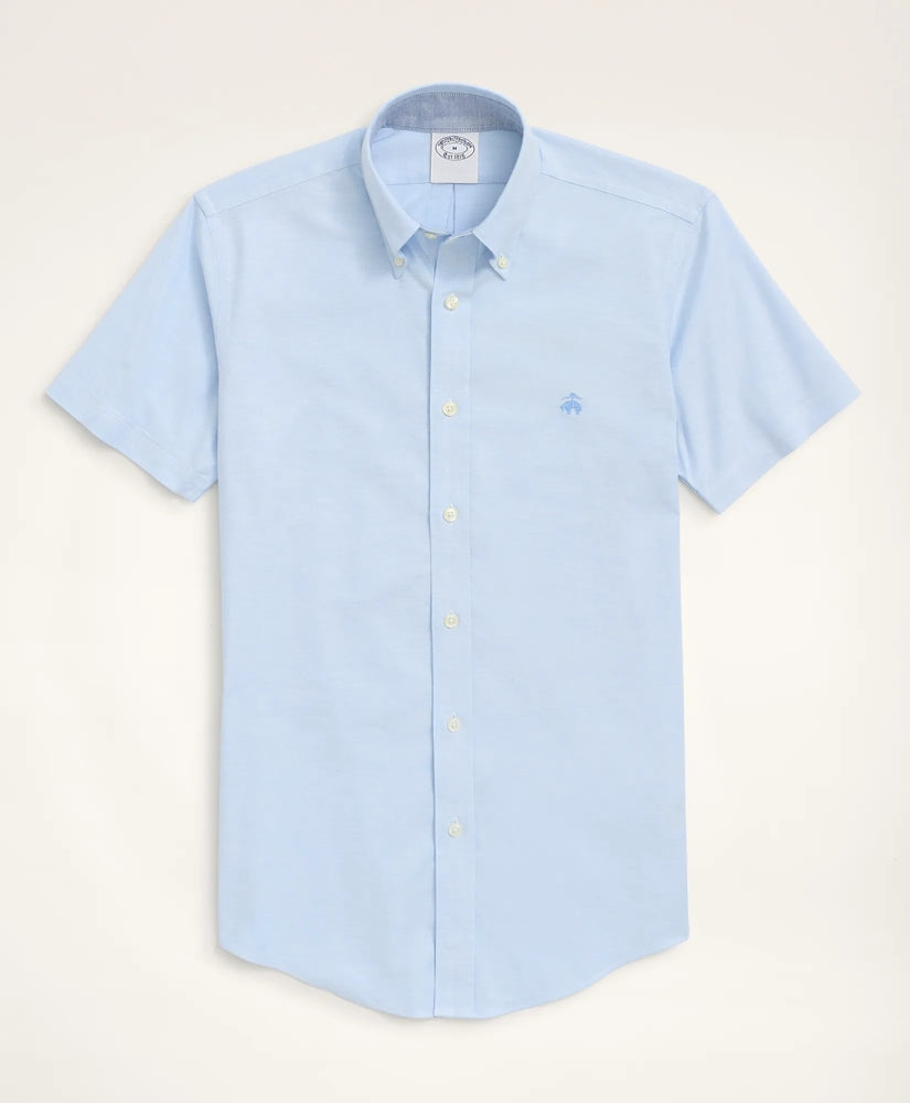 Stretch Non-Iron Oxford Button-Down Collar Short-Sleeve Sport Shirt / Brooks Brothers Shirts
