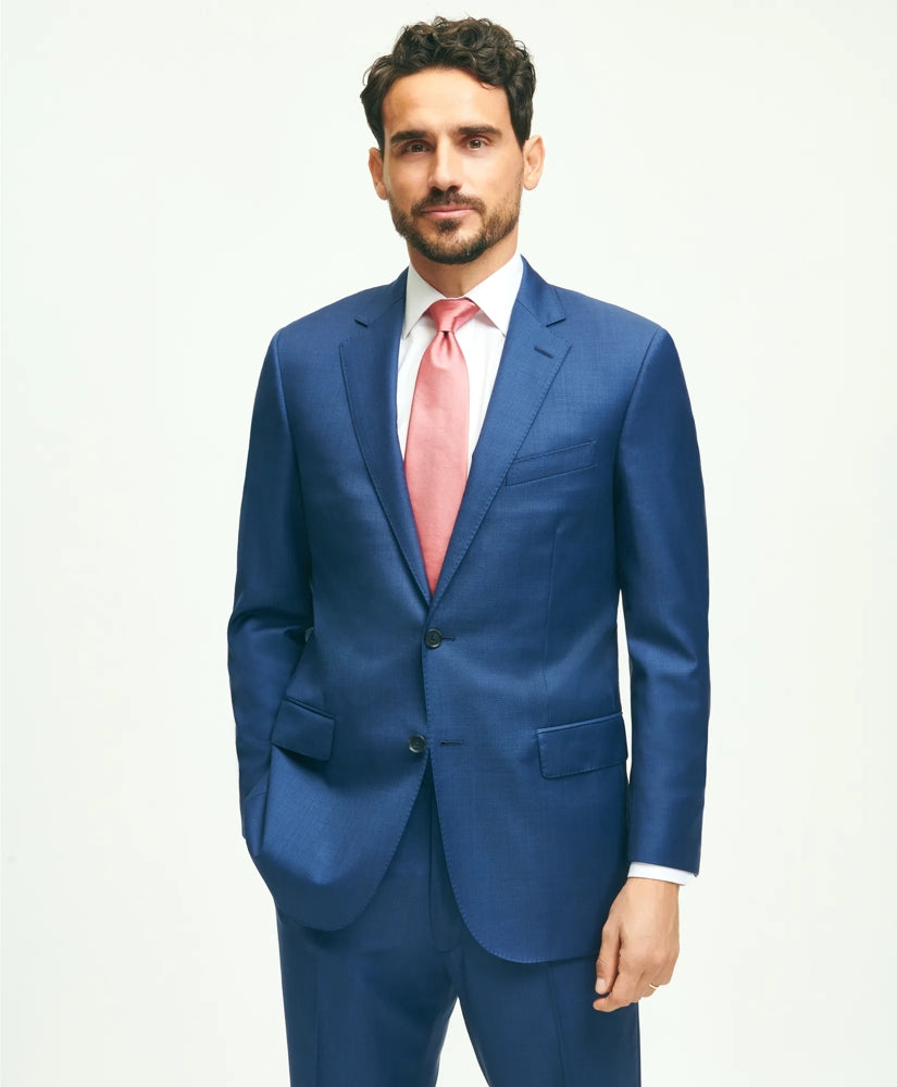 Traditional Fit Wool Sharkskin 1818 Suit / Brooks Brothers Tailored