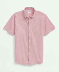 Washed Cotton Seersucker Button-Down Collar, Stripe Short-Sleeve Sport Shirt / Brooks Brothers Shirts
