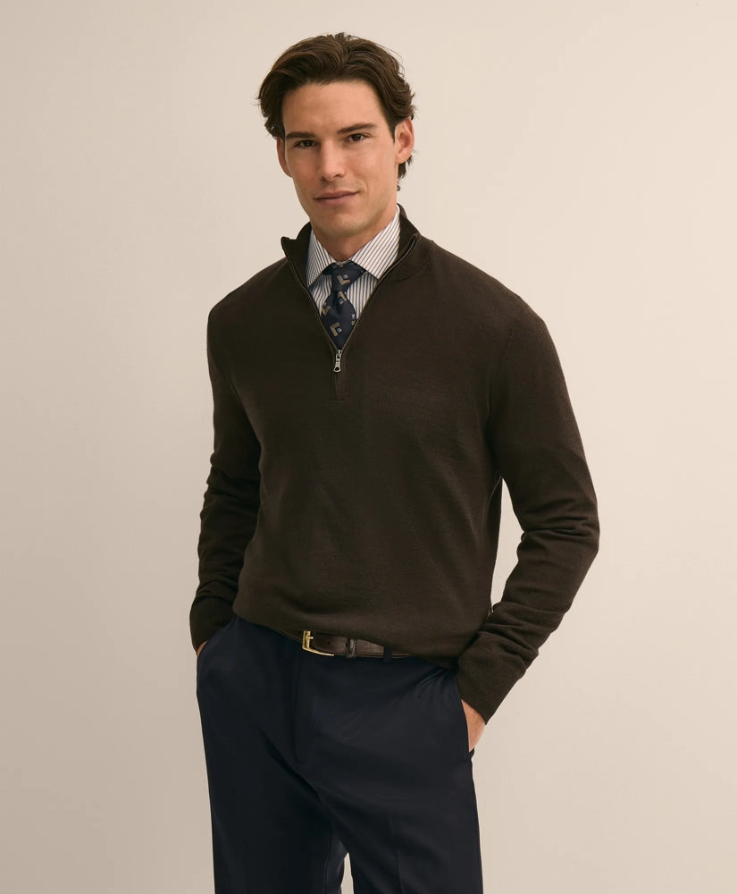 Ultimate Merino Wool Quarter-Zip Sweater / Brooks Brothers Men