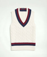 Vintage-Inspired Tennis V-Neck Vest in Supima / Brooks Brothers Men