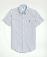 Stretch Non-Iron Oxford Button-Down Collar, Bengal Stripe Short- Sleeve Sport Shirt / Brooks Brothers Men
