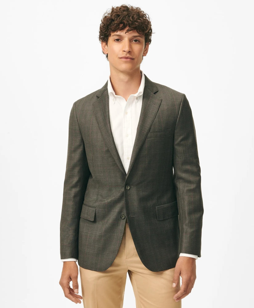 Classic Fit Checked Sport Coat in Wool / Brooks Brothers Sale