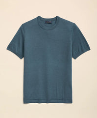 Lightweight Luxe All-Season Sweater, Short Sleeve Crewneck / Brooks Brothers Men