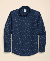 Cotton Sport Shirt in Indigo Foulard Print / Brooks Brothers Sale