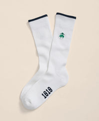 Cotton Blend Contrast Tipped Ribbed Socks with Golden Fleece / Brooks Brothers Men