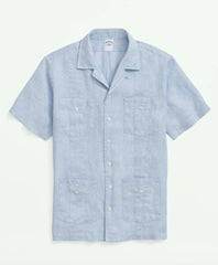 Irish Linen Short Sleeve Guayabera Shirt / Brooks Brothers Shirts