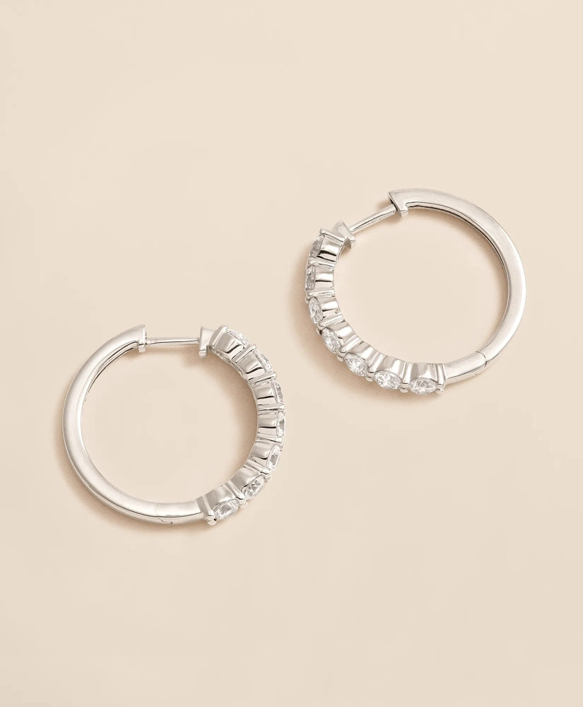 0.5 CT. Lab-Grown Diamond 14k Gold Hoop Earrings / Brooks Brothers Women