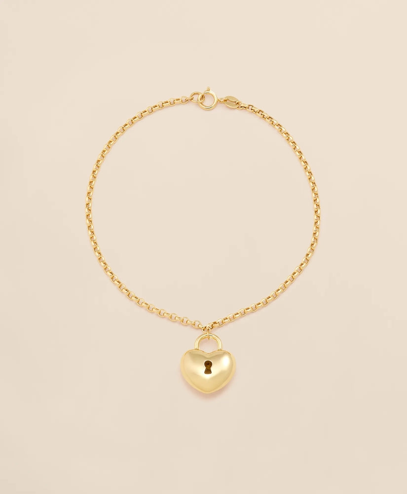 14k Gold Heart Pendant Bracelet / Brooks Brothers Women
