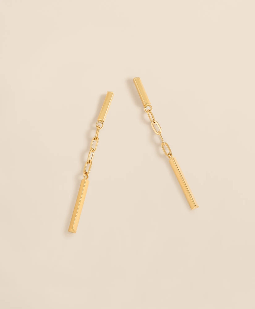 14k Gold Paperclip Drop Earrings / Brooks Brothers Women