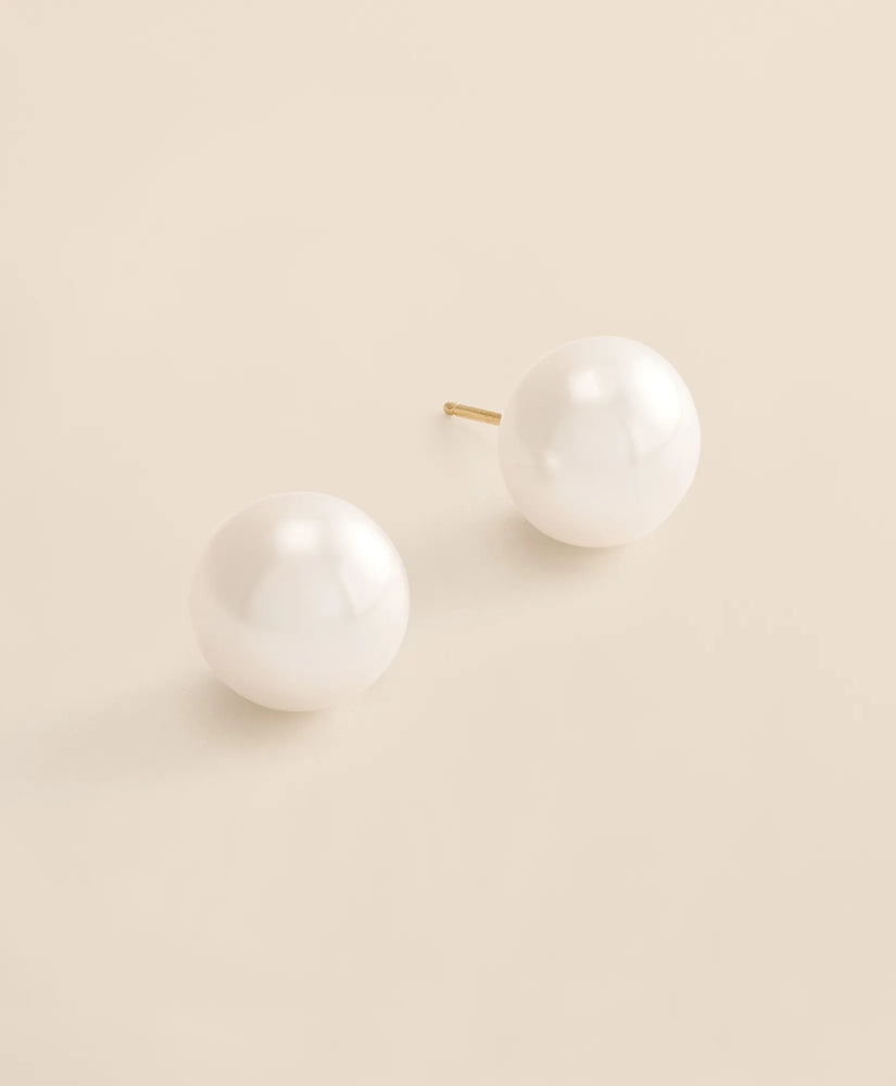 14k Gold Pearl Stud Earrings / Brooks Brothers Women