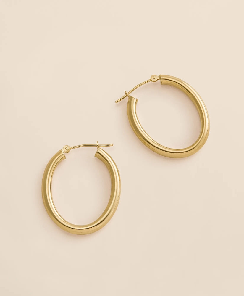 14k Gold Small Hoop Earrings / Brooks Brothers Women