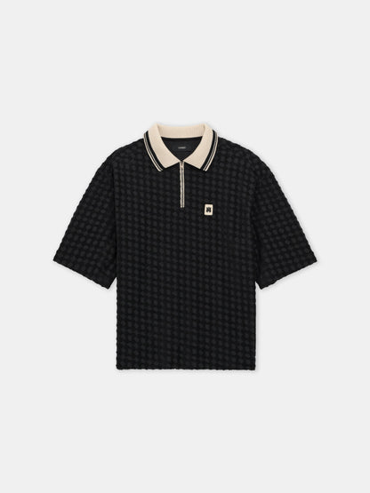 Ma Quad Zip Toweling Polo - Black | Amiri Great Deal