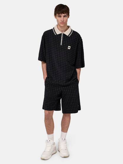 Ma Quad Zip Toweling Polo - Black | Amiri Great Deal