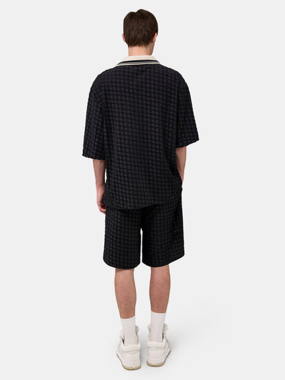 Ma Quad Zip Toweling Polo - Black | Amiri Great Deal