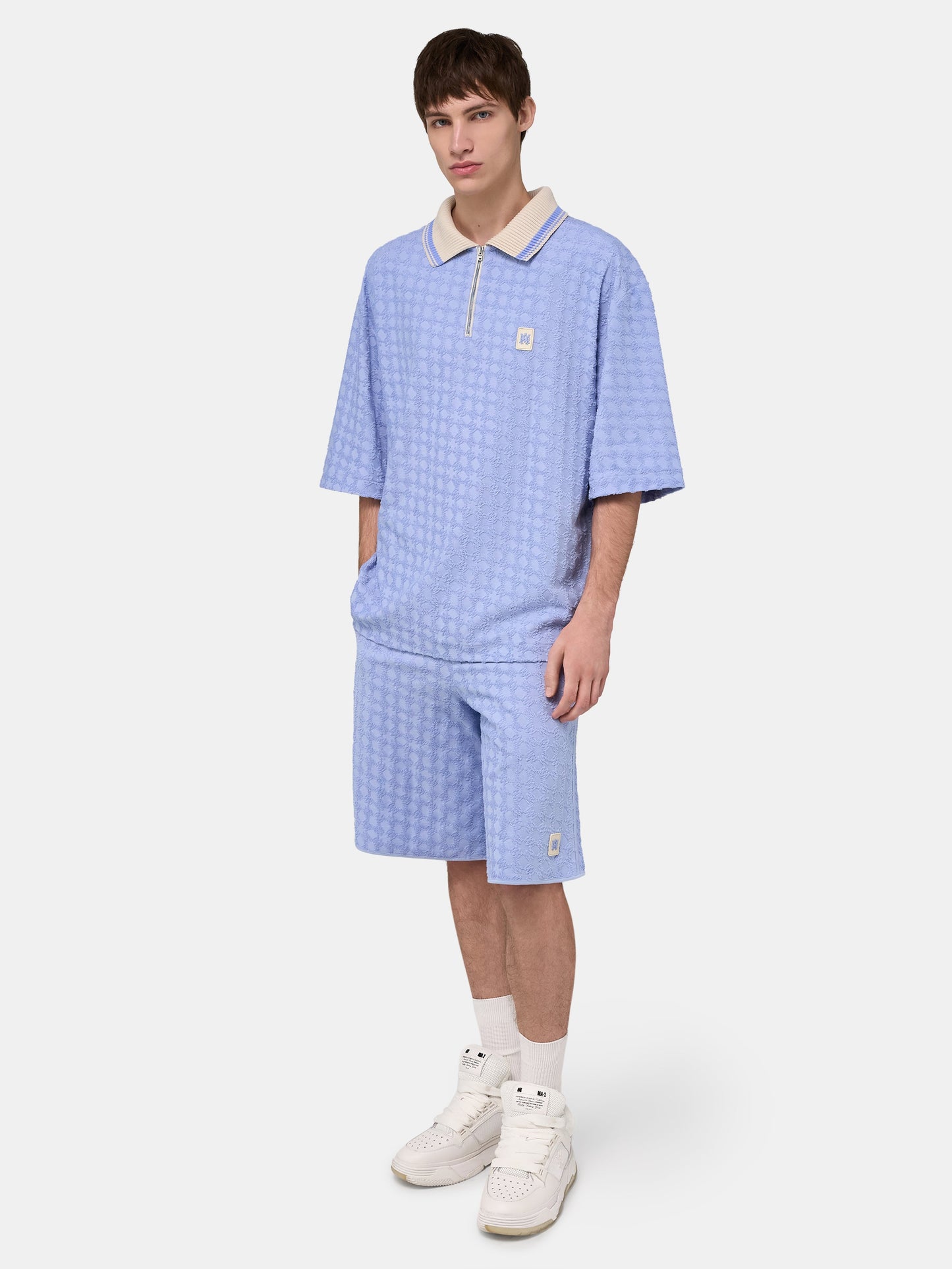 Ma Quad Zip Toweling Polo - Skyline Blue | Amiri Featured