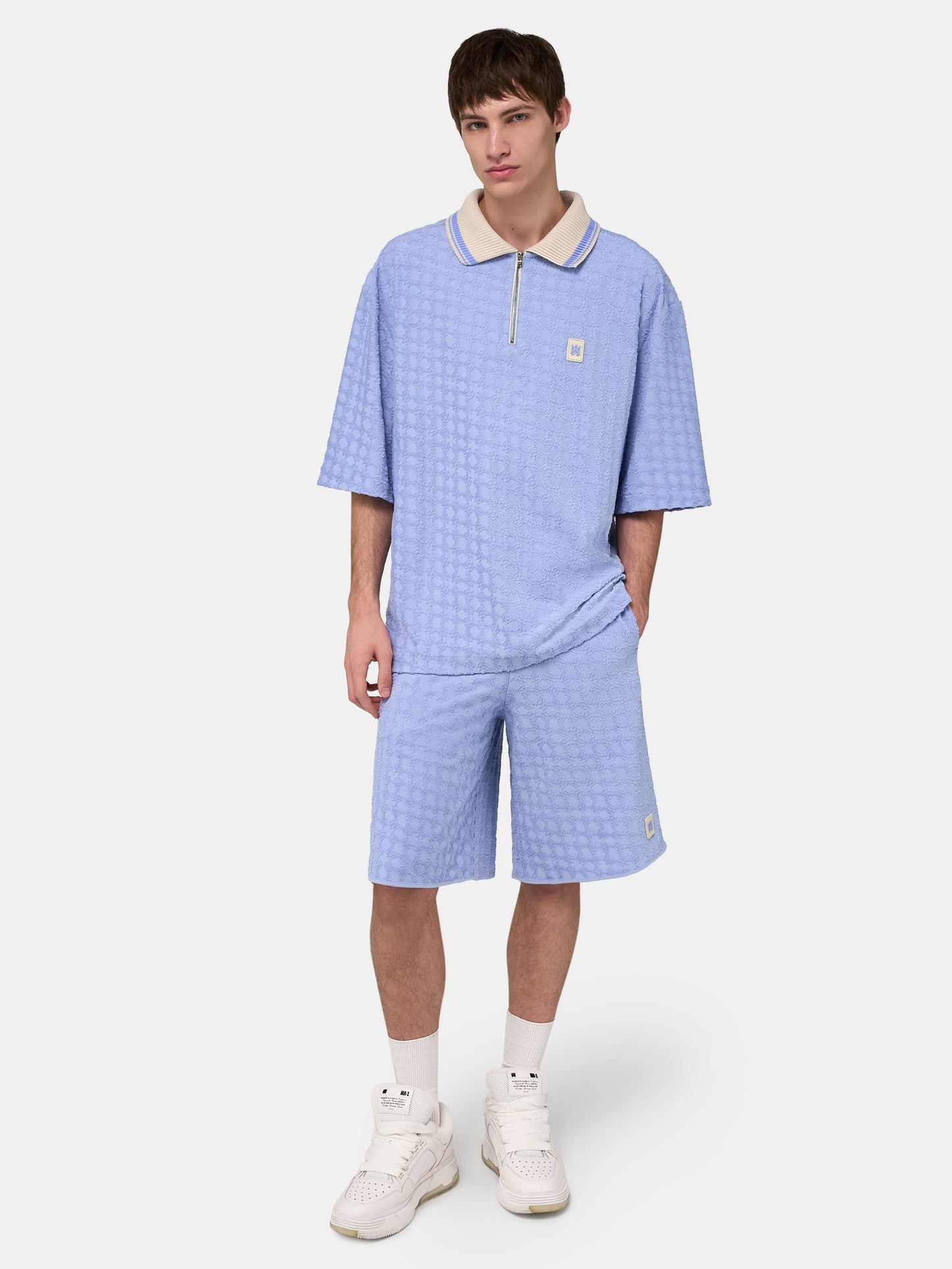 Ma Quad Zip Toweling Polo - Skyline Blue | Amiri Featured