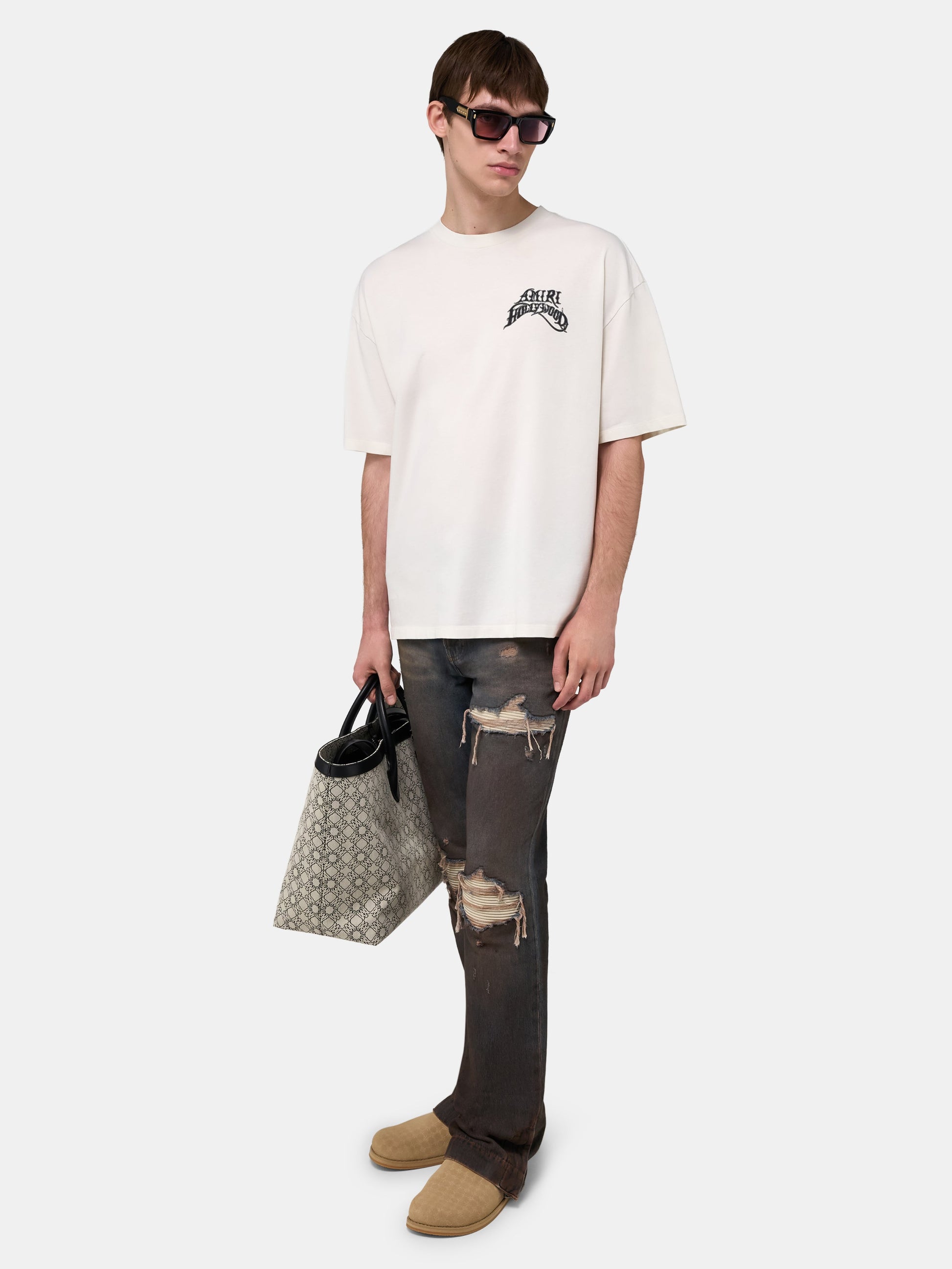 Amiri Hollywood Lightweight Jersey Skate Tee - Ivory | Amiri Online