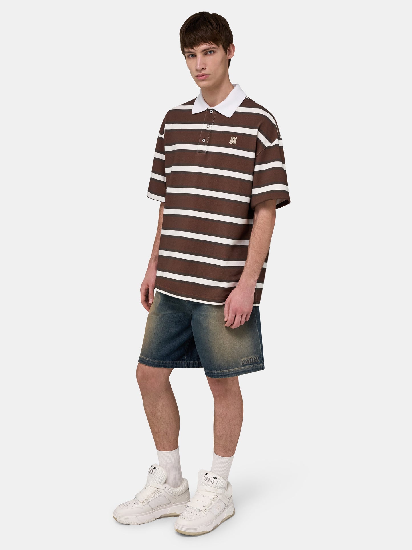 Ma Striped Oversized Polo - Tobacco | Amiri Best Seller