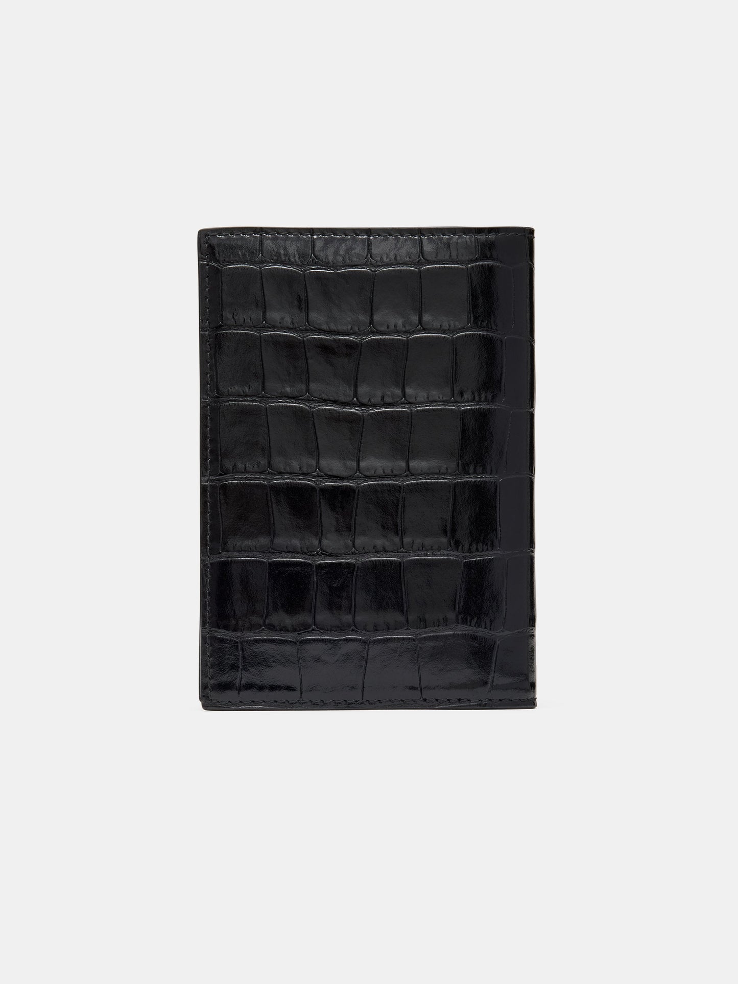 Croc Embossed Passport Holder - Black | Amiri Special Offer