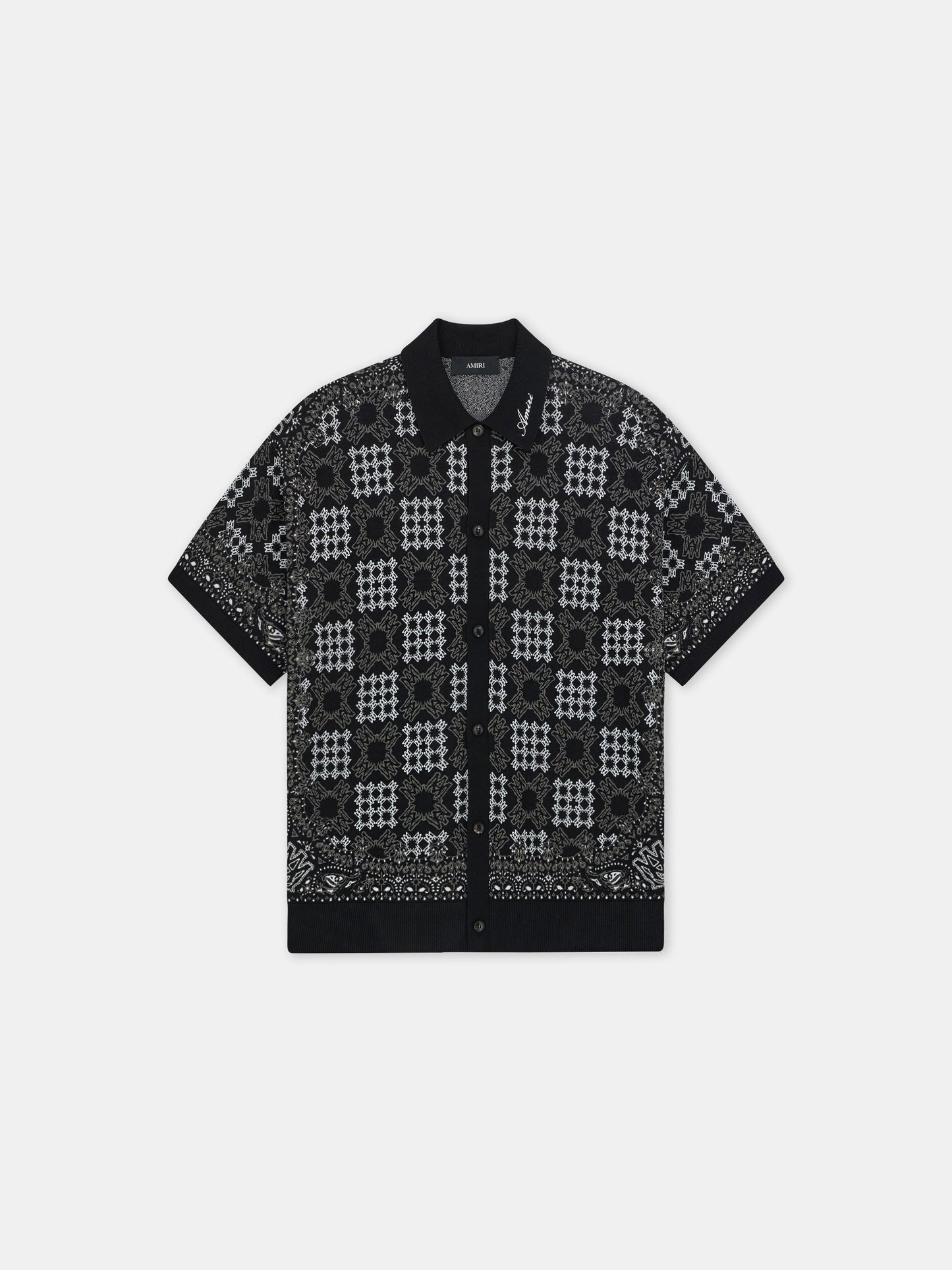 Ma Quad Check Mesh Knit Shirt - Black | Amiri Best Seller