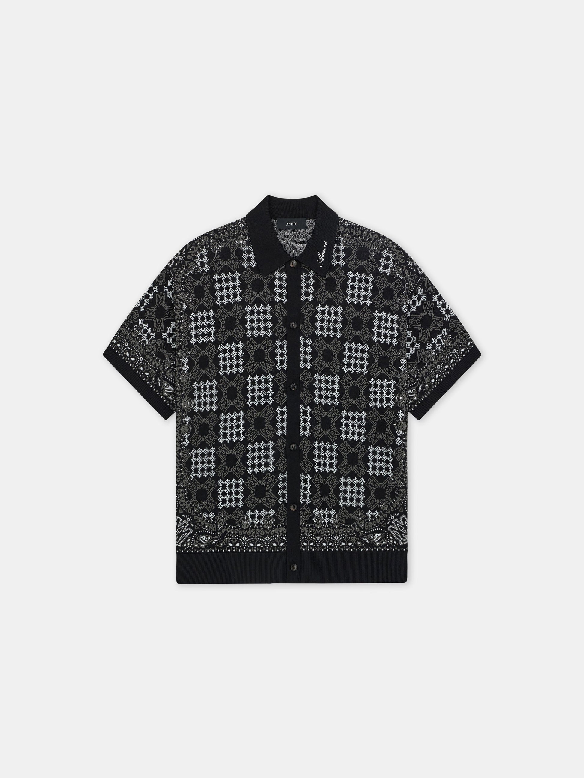 Ma Quad Check Mesh Knit Shirt - Black | Amiri Best Seller