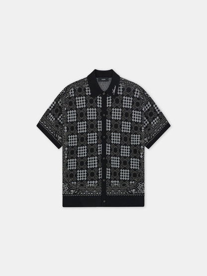 Ma Quad Check Mesh Knit Shirt - Black | Amiri Best Seller