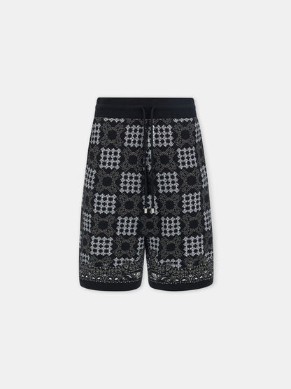 Ma Quad Check Mesh Knit Short - Black | Amiri Sale