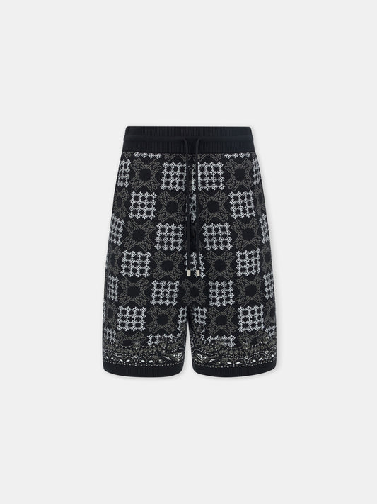 Ma Quad Check Mesh Knit Short - Black | Amiri Sale
