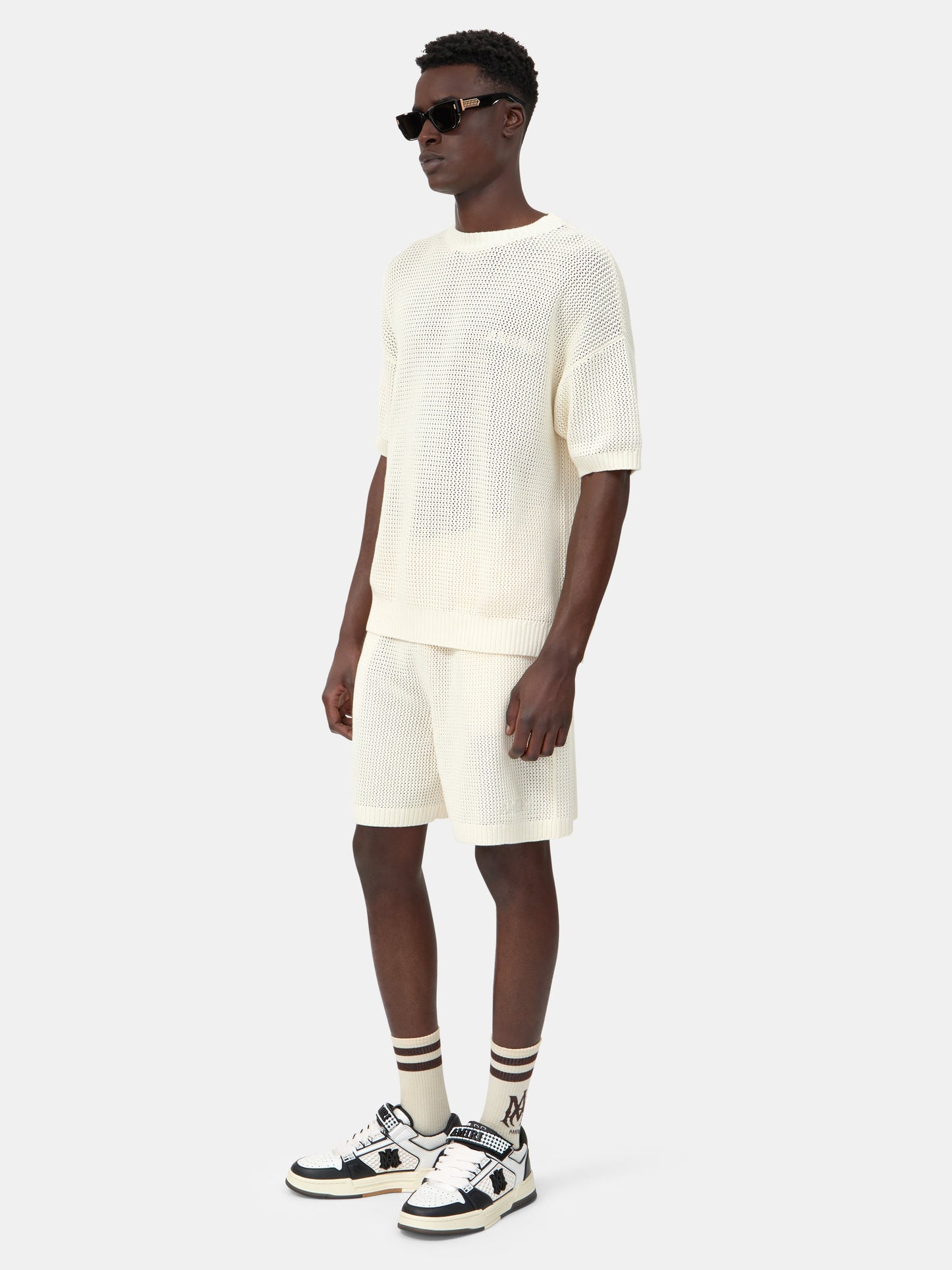 Amiri Crochet Mesh Tshirt - Ivory | Amiri Special Offer