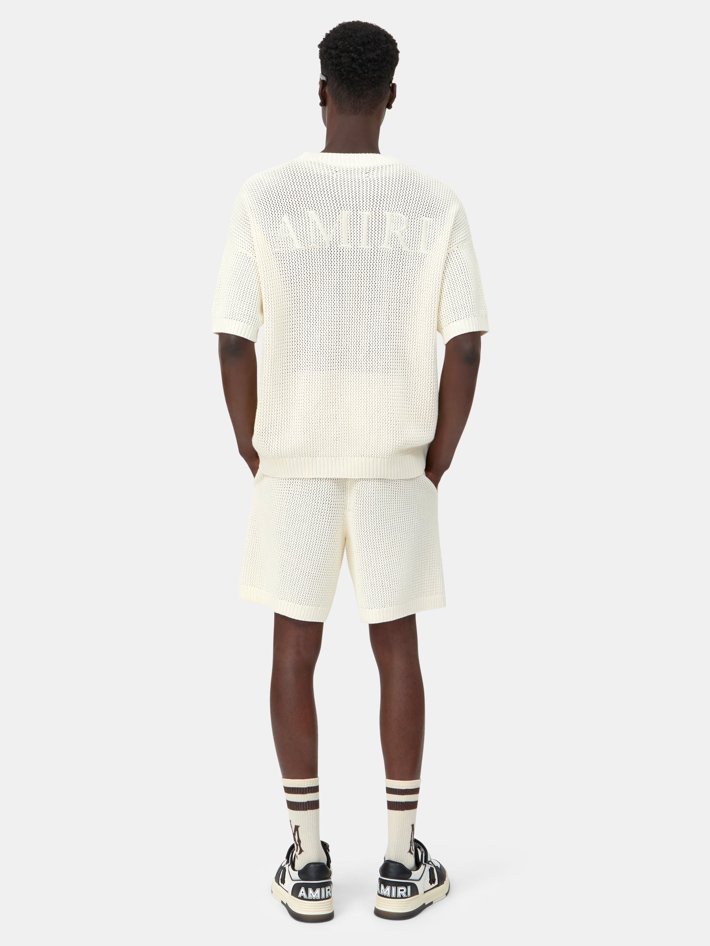 Amiri Crochet Mesh Tshirt - Ivory | Amiri Special Offer