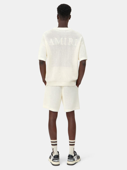 Amiri Crochet Mesh Tshirt - Ivory | Amiri Special Offer