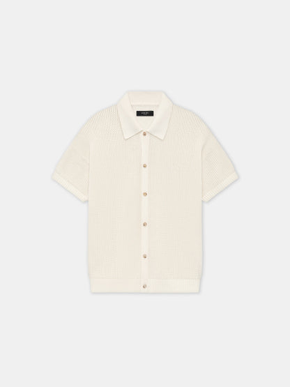 Amiri Crochet Mesh Shirt - Ivory | Amiri Featured