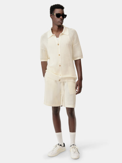 Amiri Crochet Mesh Shirt - Ivory | Amiri Featured